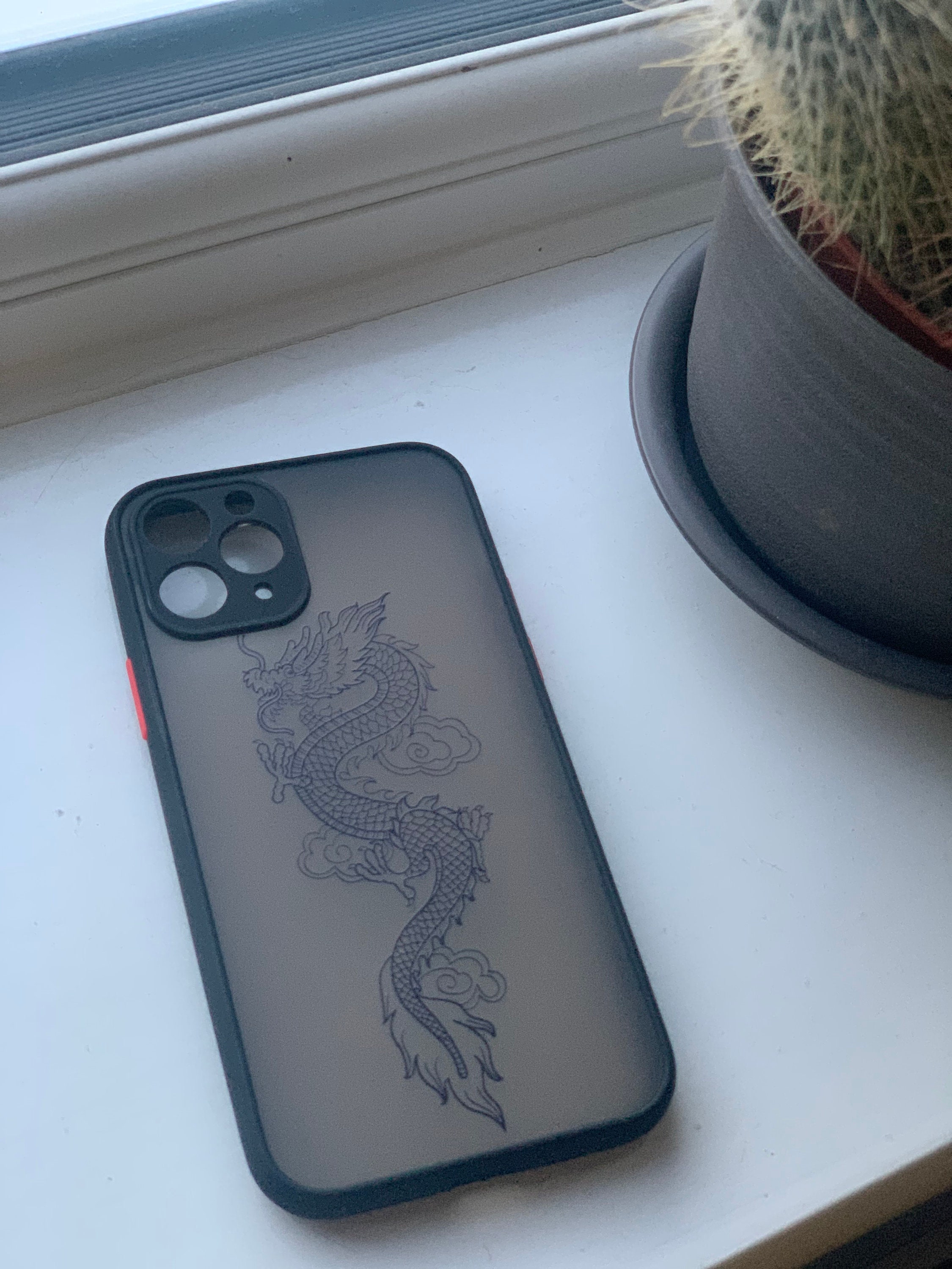 Black Dragon Style iPhone Case Etsy