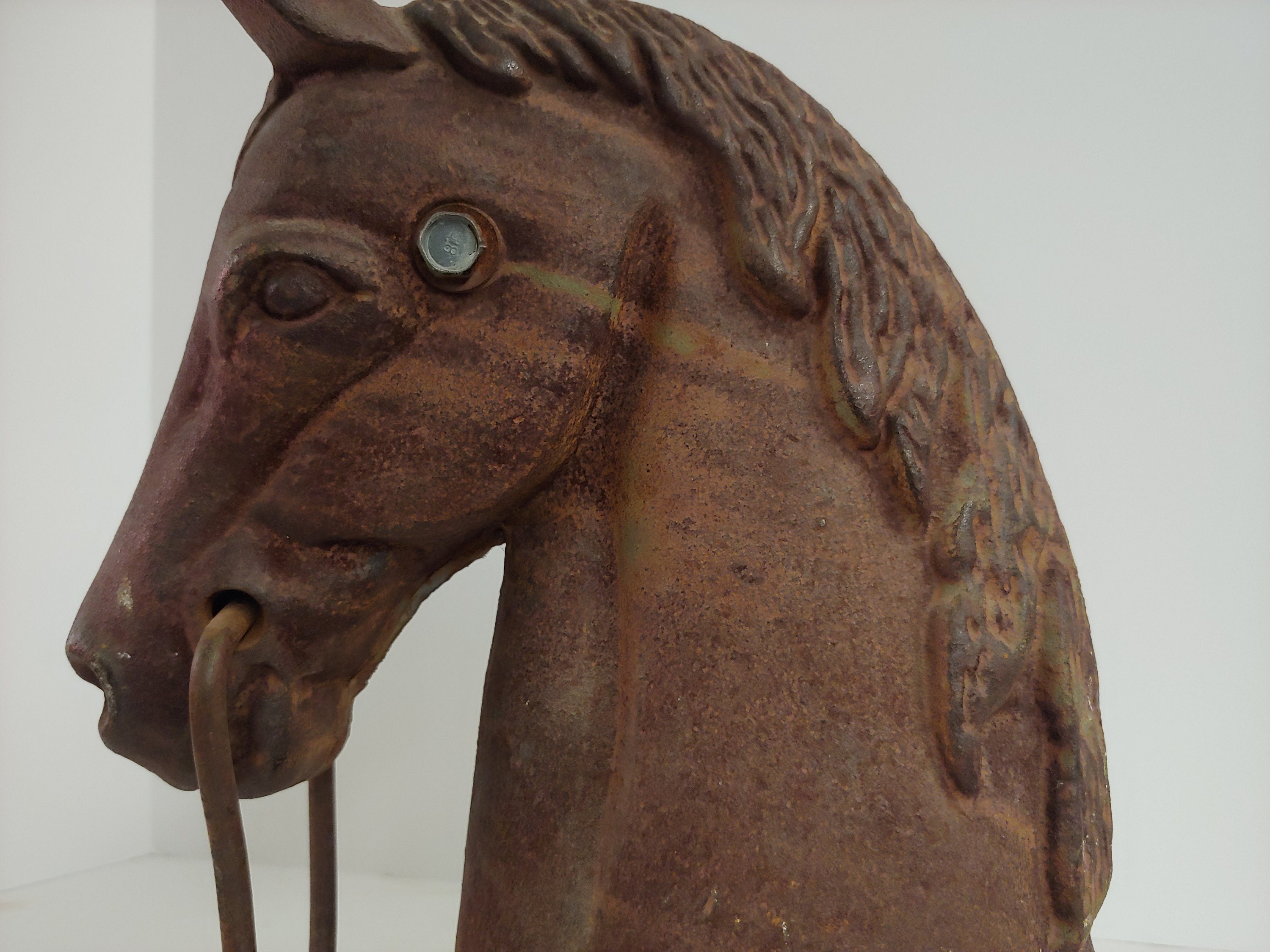 Antique large cast iron Horse Head hitching post top Etsy