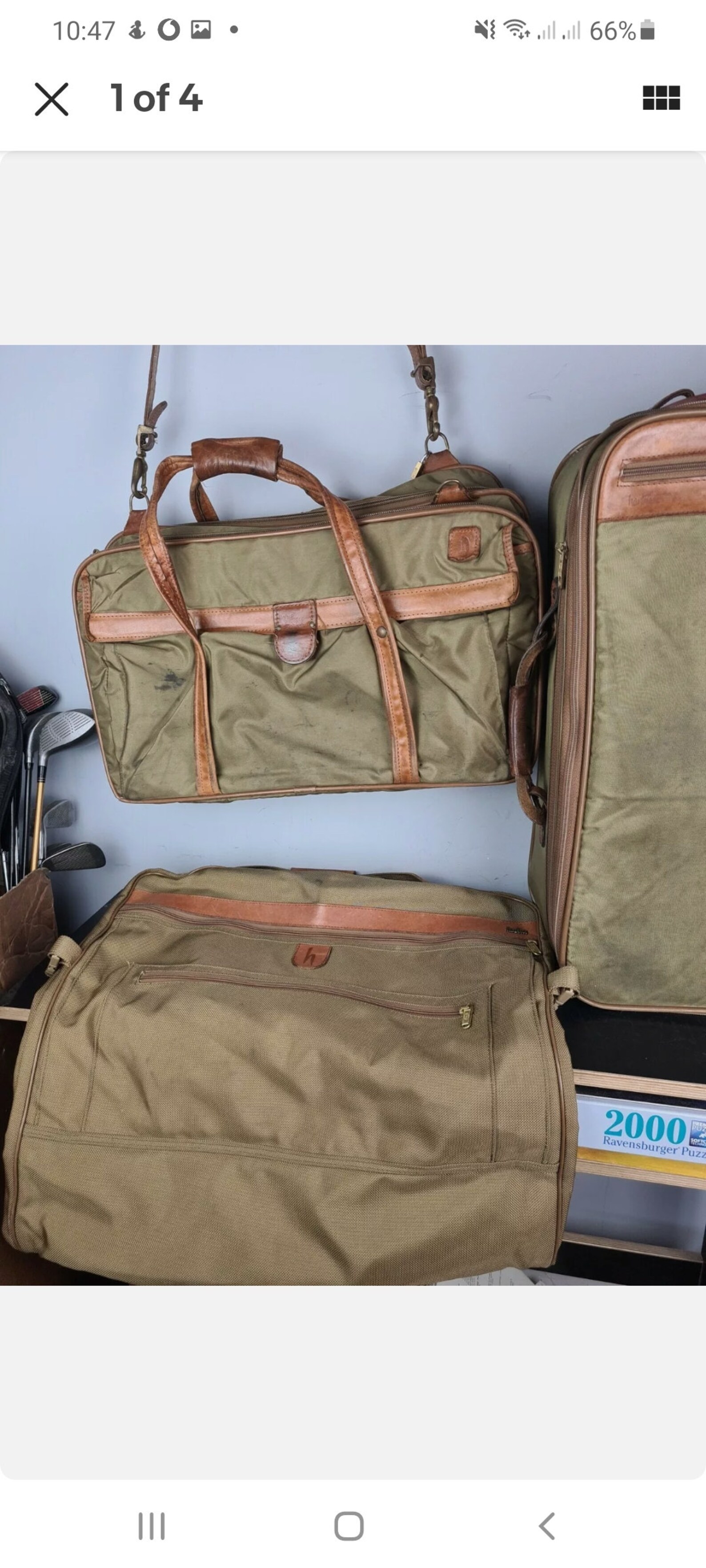 Hartmann 3 Piece Vintage Nylon/Leather set luggage Etsy