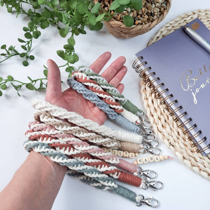 Macrame Keychain Personalized Etsy