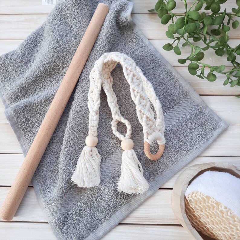 Hand Towel Holder Boho Bathroom Decor New Home Gift Macrame Etsy