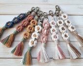 Daisy Macrame Keychain Flower Chain, Key Accessories Sunflower