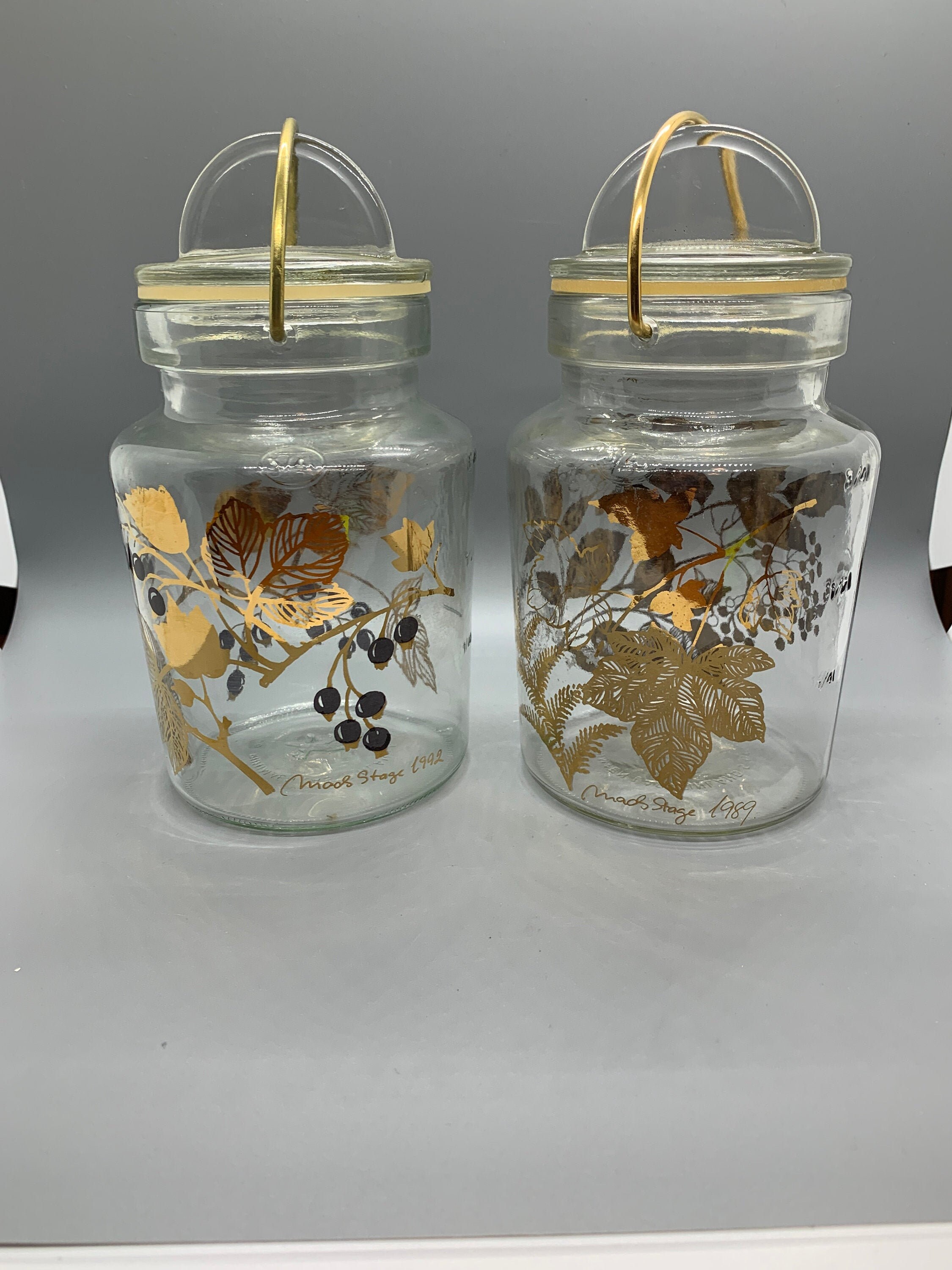 Vintage SET OF 2 3/4 liter Glass Jars with Lid and Metal Etsy