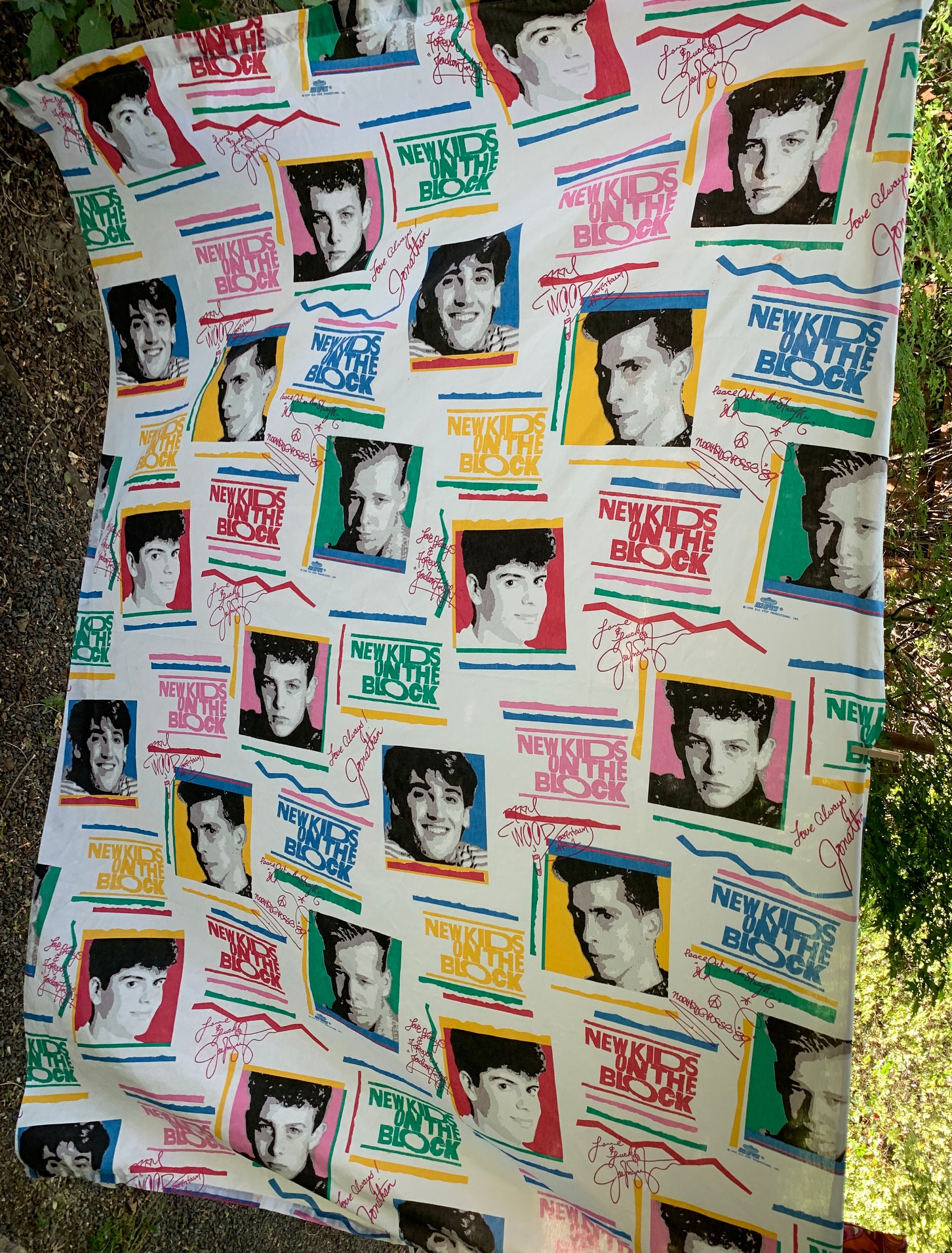 1990 NKOTB New Kids on the Block Twin Sheet Set - Big Step