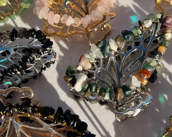 Handmade Wire-Wrapped Crystal Hair Claw | Handcrafted Gemstone Hair Clip | Butterfly Crystal Hair Accessory