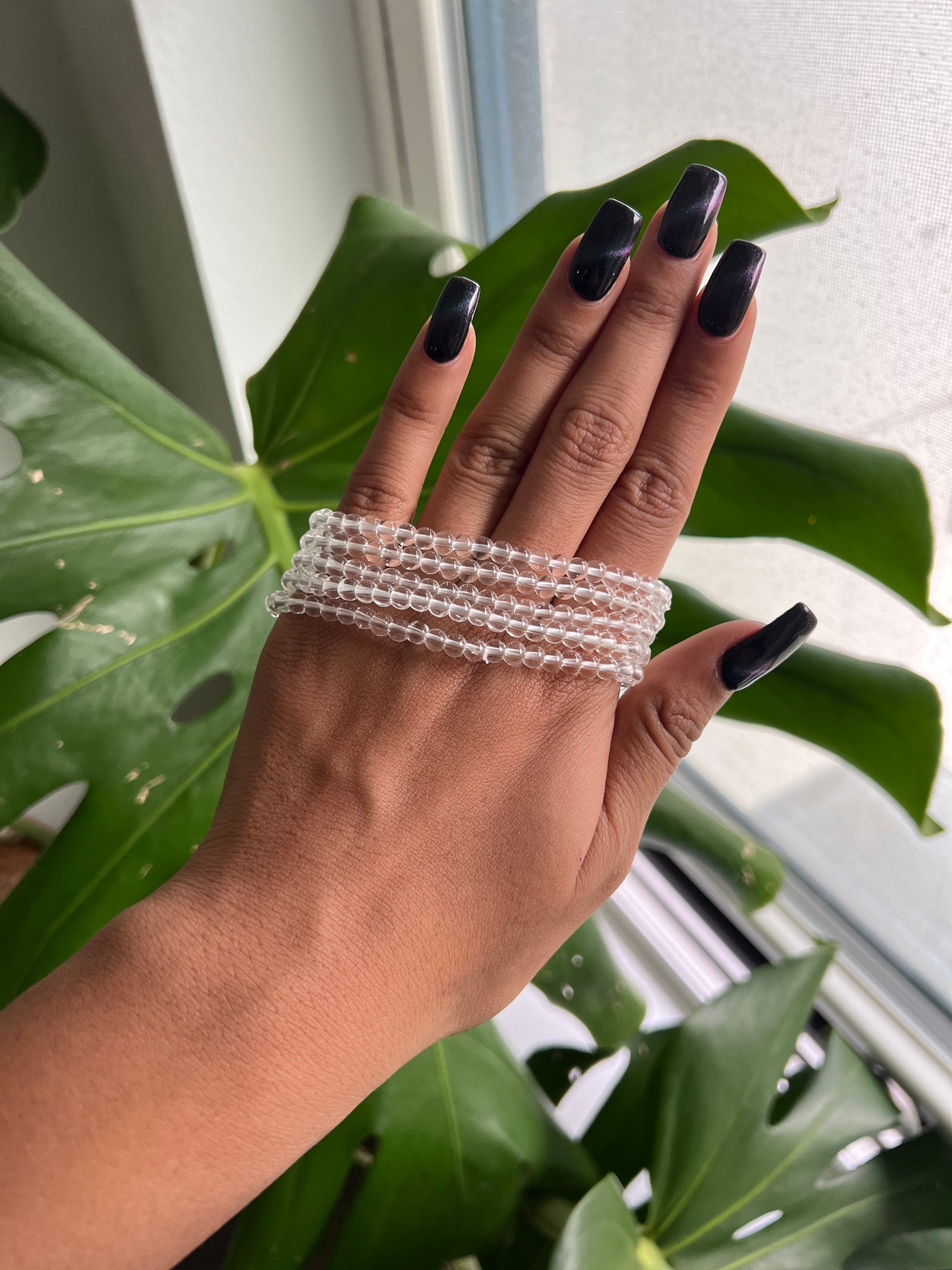4mm Clear Quartz Bracelet | Crown Chakra