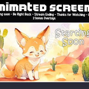 Cute Fennec Animated Desert Twitch Stream 5 Screens and 2 Overlays ...
