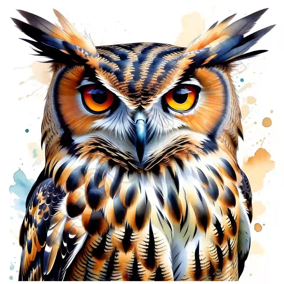 Eagle Owl Clipart Bundle, 12 High-Quality PNGs, Wall Art, Paper Craft, Apparel, Digital Prints, Comm