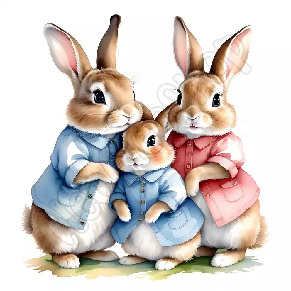 Watercolor Cute Bunny - Cute Rabbit Clipart Bundle, 18 High-quality ...