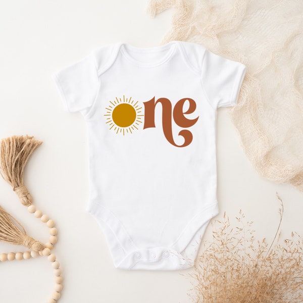 One Sun Shirt, First Trip Around The Sun Birthday Theme Shirt, Groovy One First Birthday Tshirt Bodysuit, Retro First Birthday Party Outfit