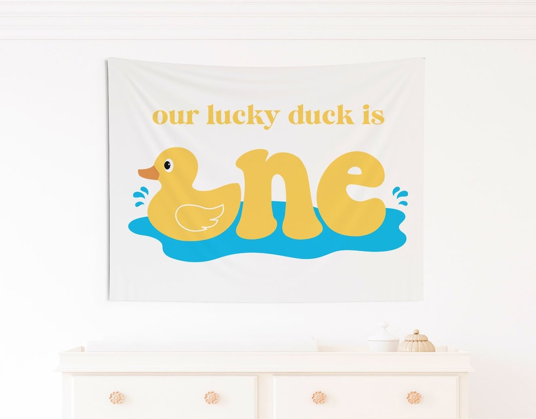 Rubber Ducky Theme First Birthday Backdrop, Splish Splash Were Having A