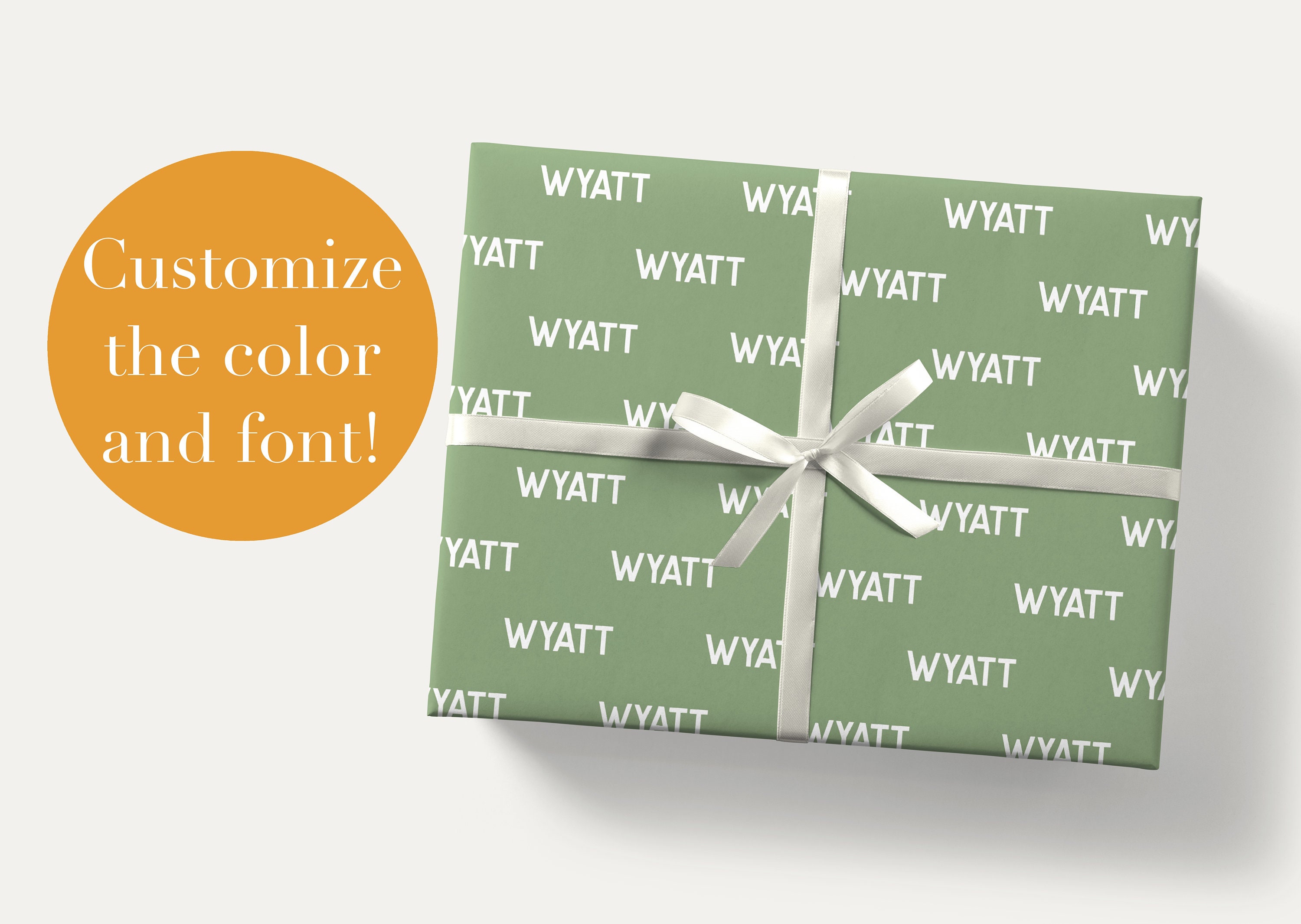 Personalized Name Wrapping Paper Kids Gift Box Custom Baby Etsy