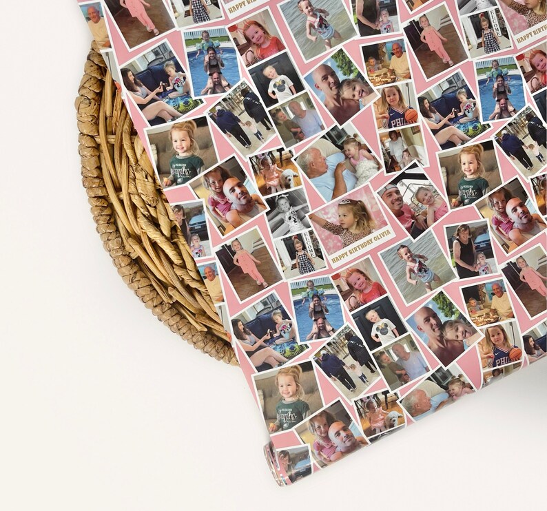 Personalized Photo Wrapping Paper Custom Picture Gift Box Etsy