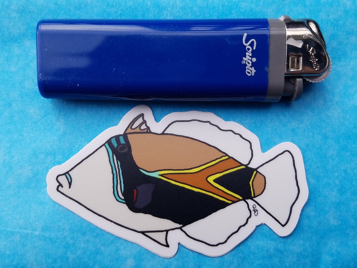 Reef Triggerfish Sticker Hawaiian State Fish Weatherproof Vinyl Durable ...