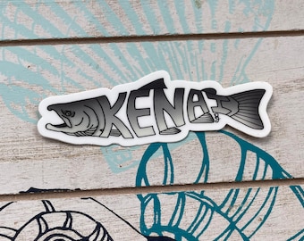 Kenai Silver Salmon Fish Sticker Weatherproof Vinyl Durable