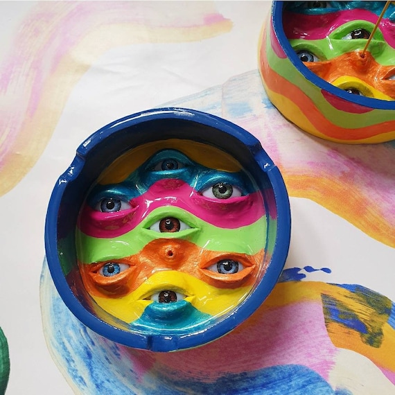 Quirky | Psychedelic | Clay | Eye | Multifunctional | Ashtray