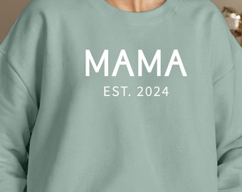 Custom MAMA Sweatshirt and Hoodie with Date and Children Name on Sleeve, Mama Sweatshirt, Personalized Mom Gift