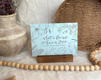 What A Friend We Have In Jesus Art Card | Hymn Wall Decor | Scripture Desk Decor