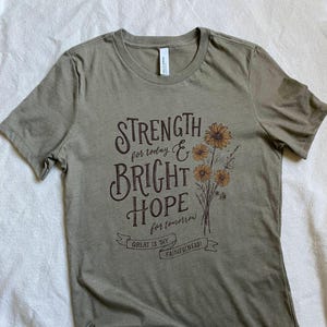 Great Is Thy Faithfulness Tshirt | Hymn Christian Tee | Strength For Today Bright Hope for Tomorrow | Faith Feminine Cut T-Shirt