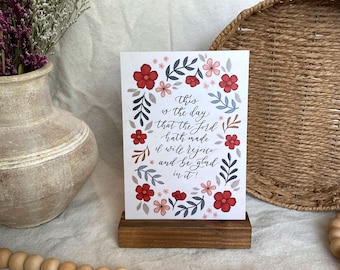 This Is The Day Art Card | Christian Wall Decor | Hymn Desk Decor