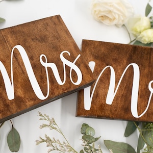 Mr & Mrs Sign | Head Table Wedding Decor | Rustic Wood Signage
