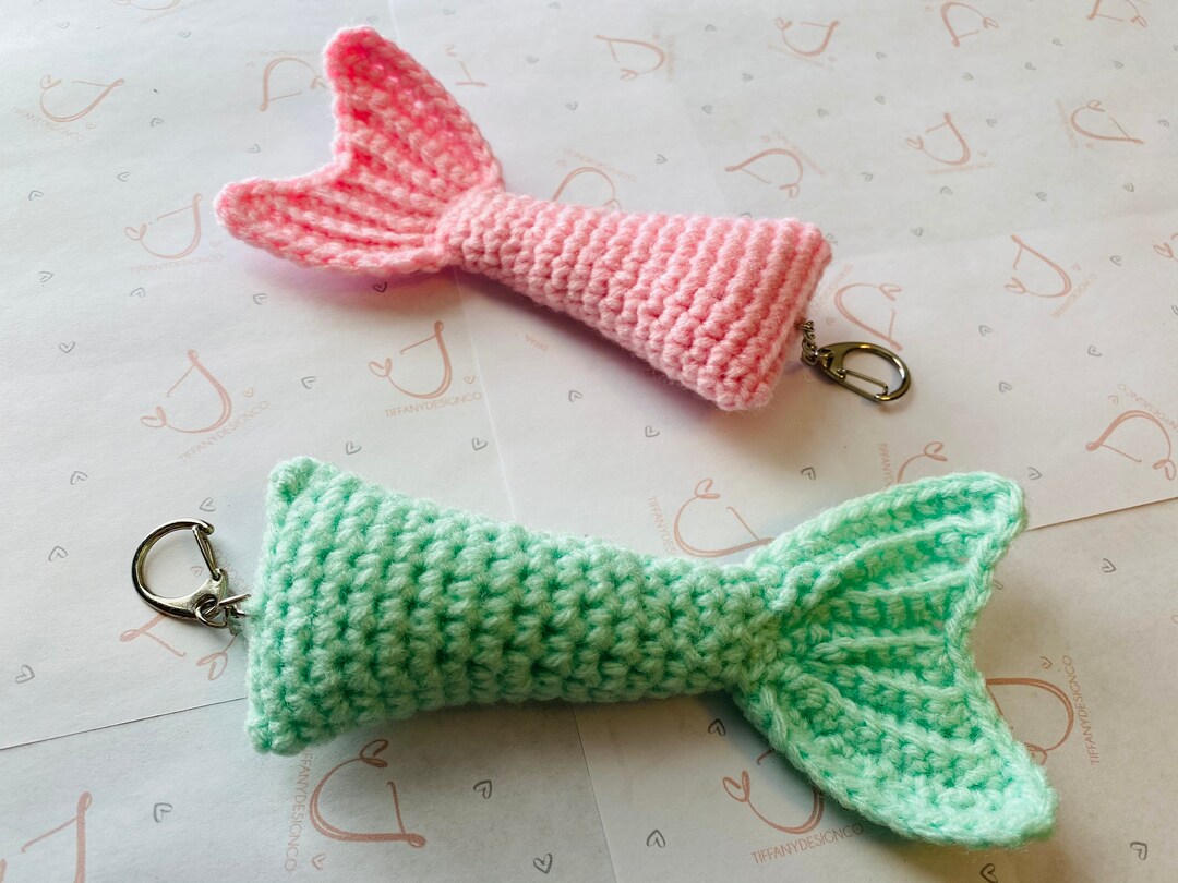 Crochet Mermaid Tail Keychain Etsy