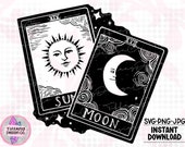 Tarot Card SVG | Sun Moon Tarot Card