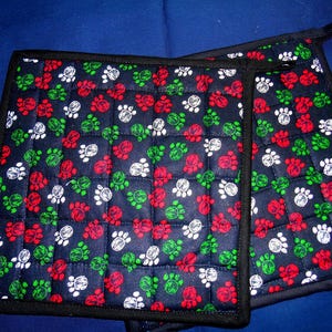 Animal Paw Print Pot Holders, Set of 2, Kitchen Decor