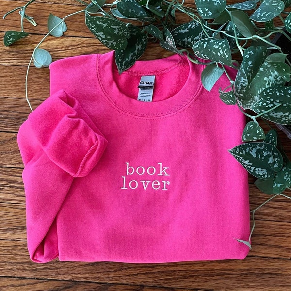 Book Lover Embroidered Crewneck Sweatshirt