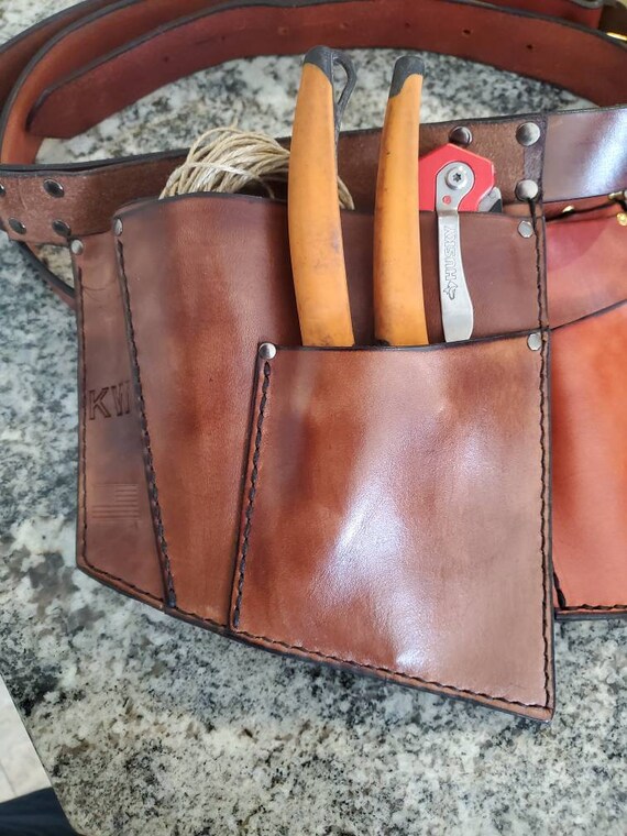 Handmade leather tool belt, gardening tool belt, gardening tool holder, gardening, gardening tools, outdoor tools