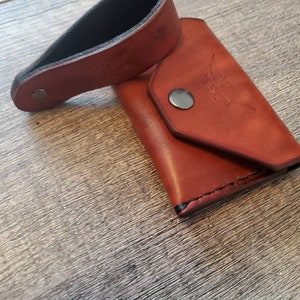 Leather tobacco pouch, Leather pipe holder, pipe holder combo, leather pouch and holder combo, pipe holder tobacco pouch, pipe tobacco pouch