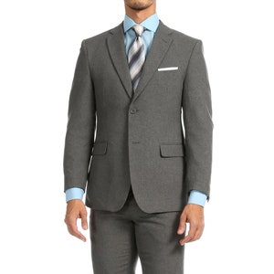 Mens Gray Slim Fit 4-pieces Suit jacket Pants Shirt Tie - Etsy