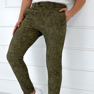 Mens designer plaid best sale pants