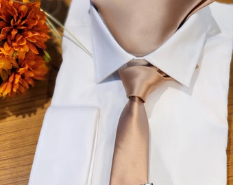 Men's Antique Brass Solid Microfibre Necktie