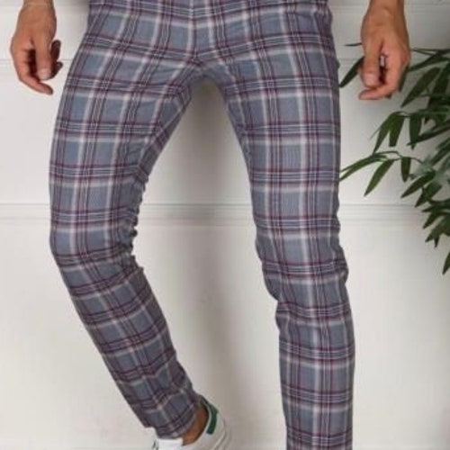 Men's Fashion Plaid Pants - Etsy Australia