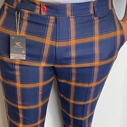 Men's Fashion Plaid Pants olive Green Etsy