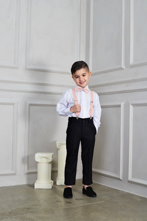 Boy's Slim Fit Black Dress Pants 