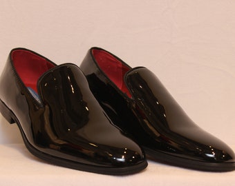 Men's Black Patent Leather Loafers