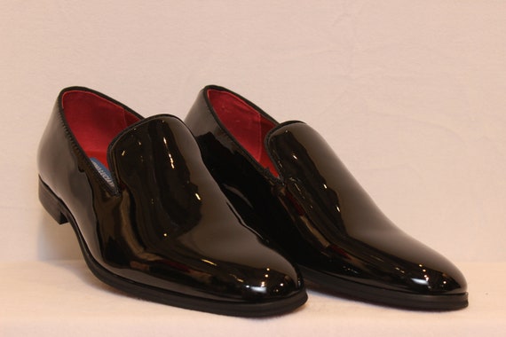 udeladt Rykke kindben Men's Black Patent Leather Loafers - Etsy