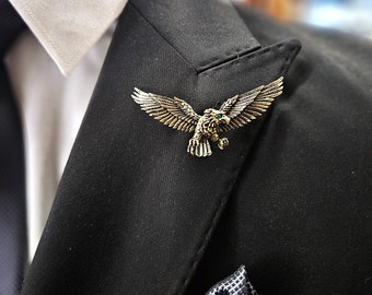 Gold Eagle Luxury Brooch Lapel Pin