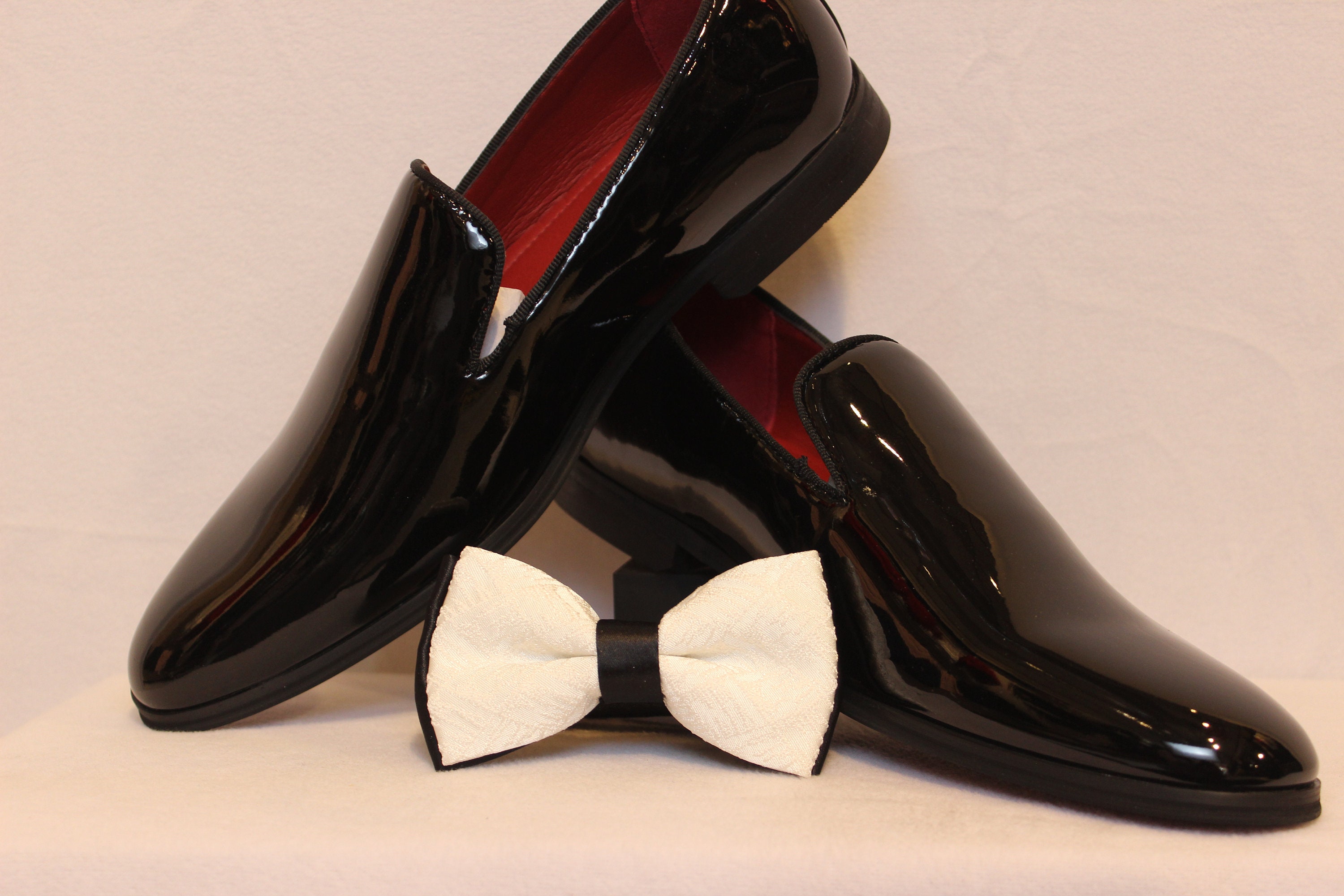 Men s Black Patent Leather Loafers Etsy