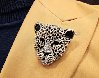 Gold Leopard Luxury Brooch Lapel Pin