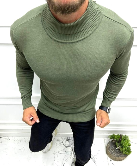 Men's Fine-knit Turtleneck Sweater Perfect for Casual or Formal Events six  Colors Black, Blue, Burgundy, Khaki, Mustard, White -  Canada