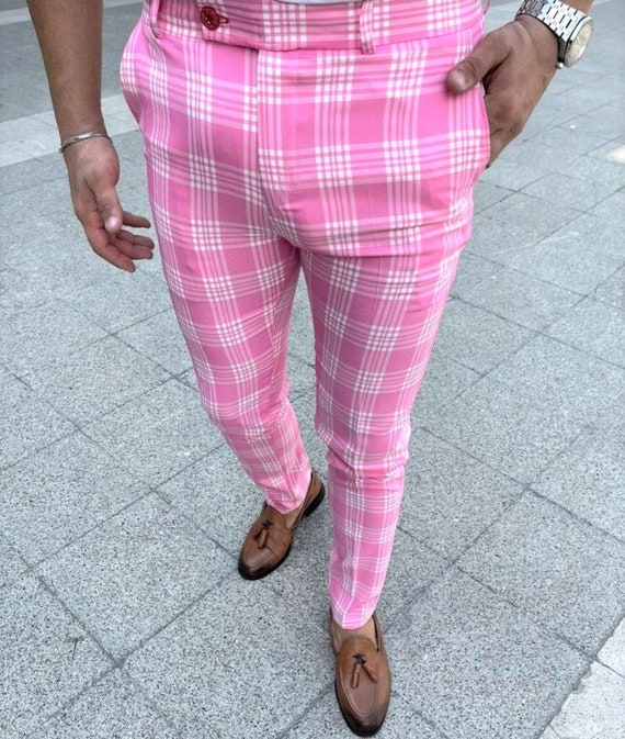 Pink Plain Coloured Trousers