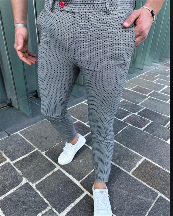 grey check pant matching shirt