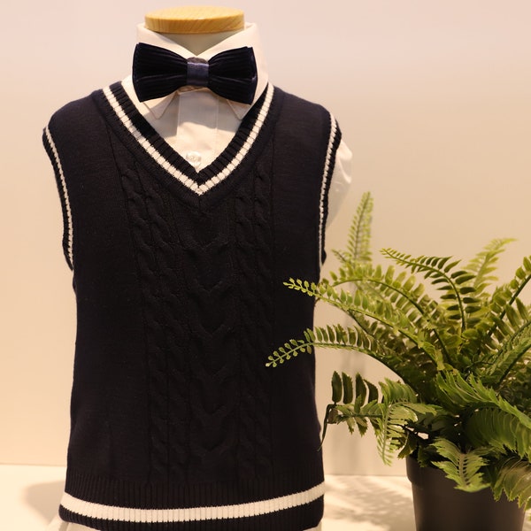 Boy's Black Sweater Vest