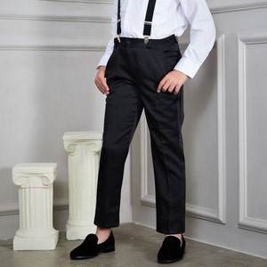 Boy's Slim Fit Black Dress pants image 2