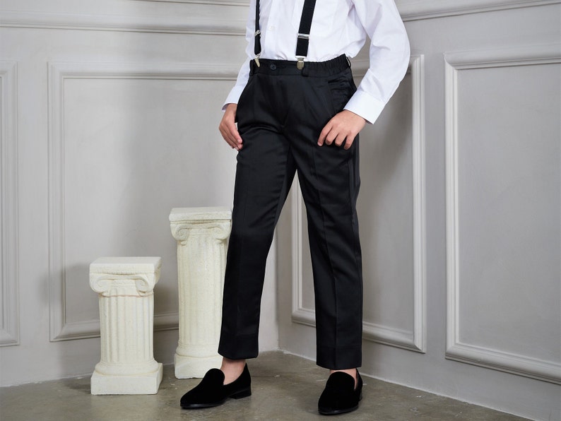 Boy's Slim Fit Black Dress pants image 2