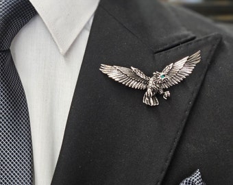 Silver Eagle Luxury Brooch Lapel Pin