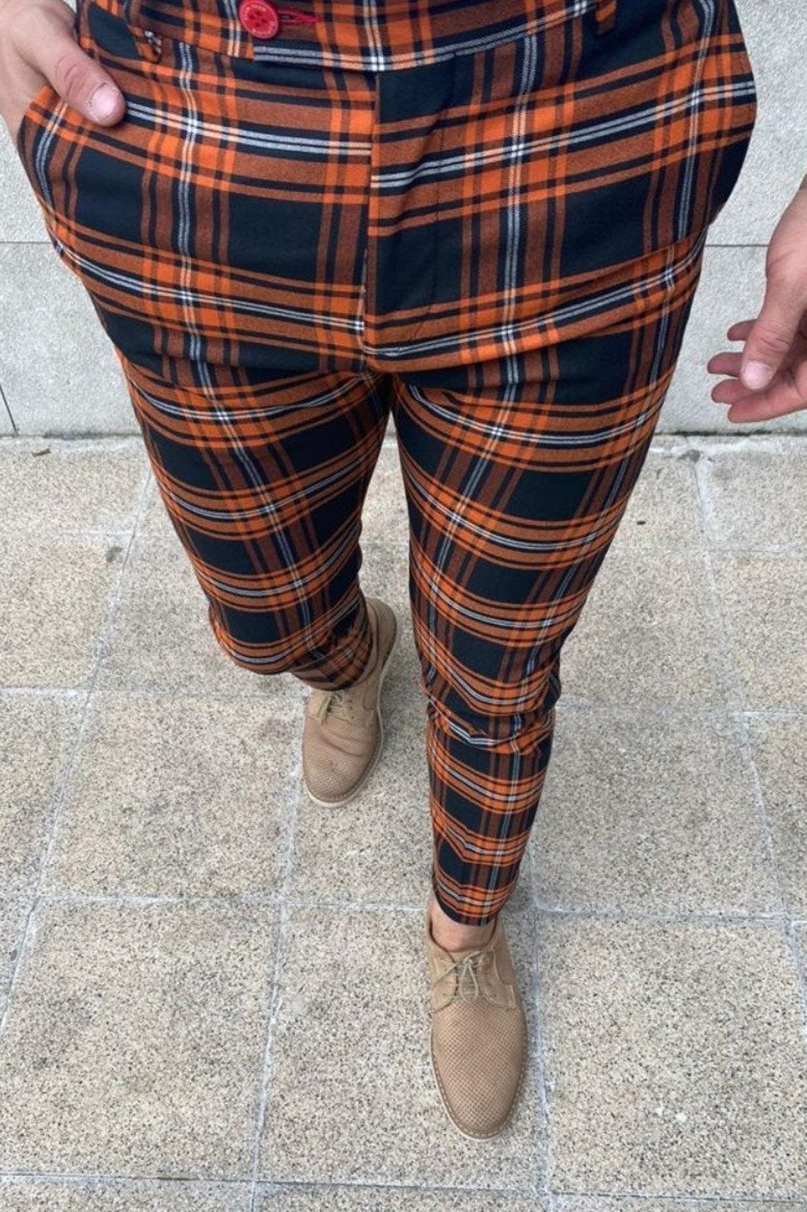 Men's Fashion Plaid Pants Etsy
